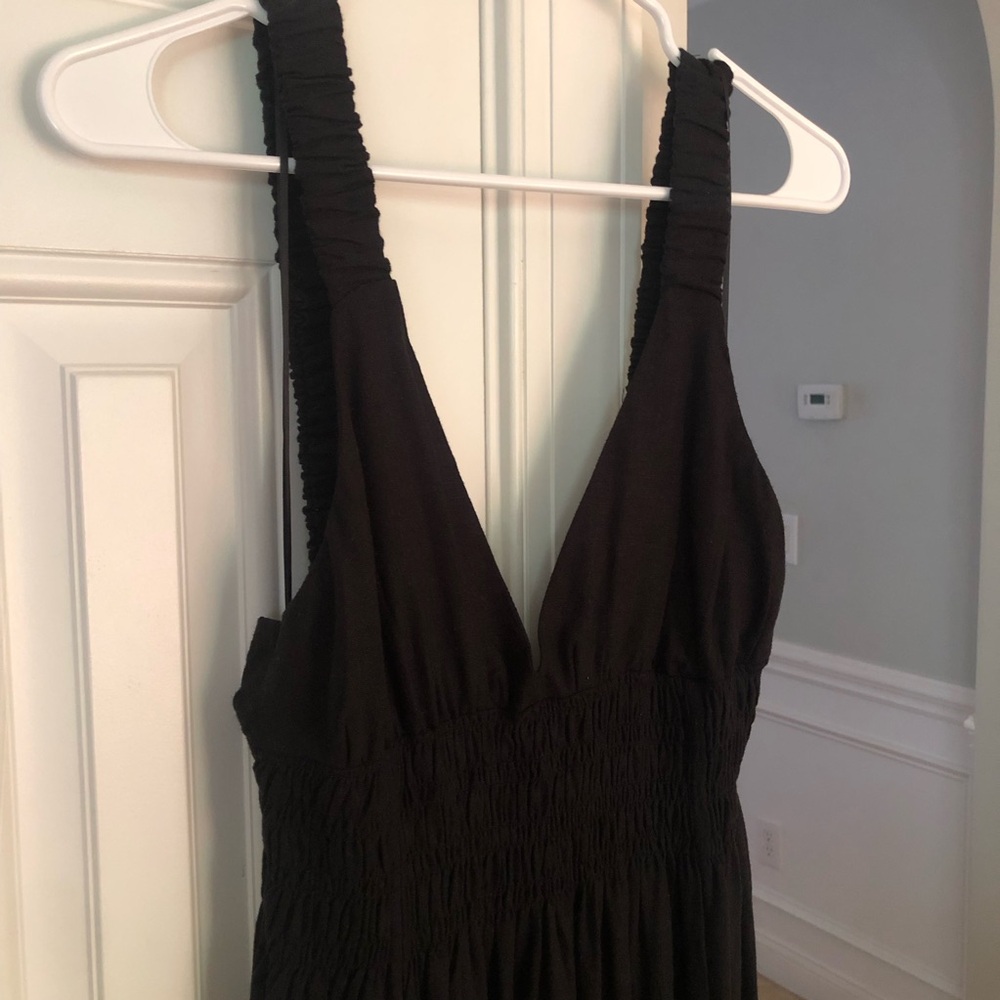 New: Abercrombie & Fitch Scrunch Strap Linen Blend Midi Maxi Dress. Size Small - Picture 9 of 13